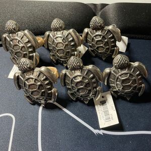 Design Imports Metal Sea Turtle Napkin Rings Set of 6 Coastal Beach‎ Table Decor